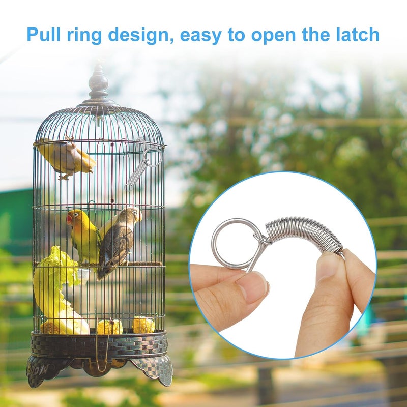 LiStarUs 10 Pack Spring Door Latch for Rabbit Cages, Multi-Functional Metal Pet Spring Door Latch Lock for Fixing Birds Small Animal, Chicken, Dog, Cat, Parrot, Guinea Pig, Squirrel Cages Clips - Image 5